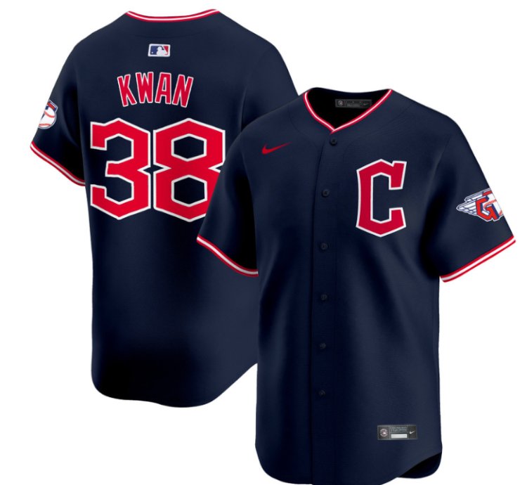 Steven Kwan Jersey 38 Cleveland Guardians 2025 Vapor Premier Limited All Stitched Navy