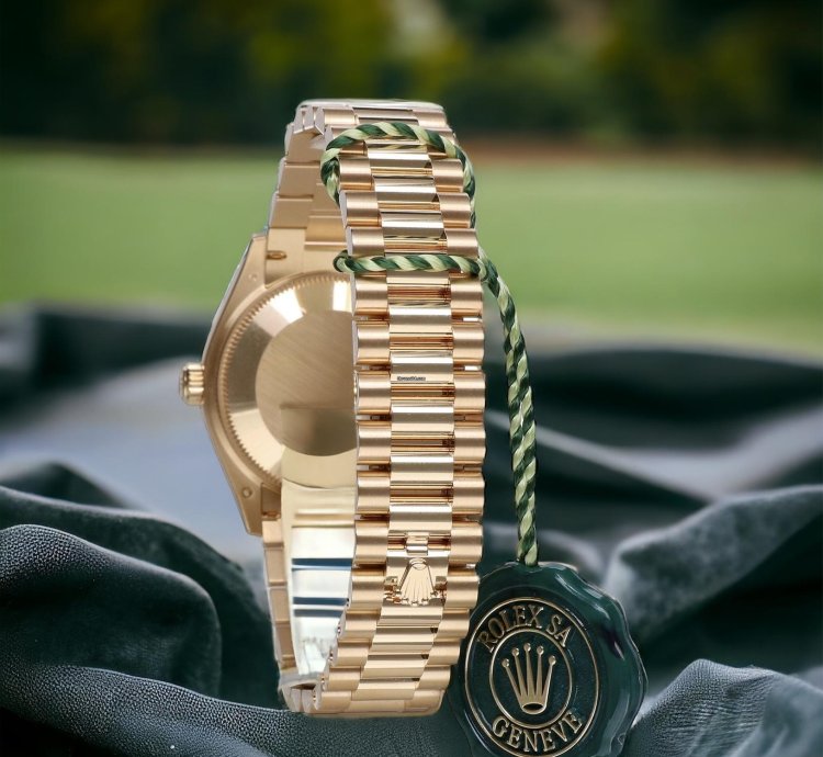 Rolex Datejust 31 President Yellow Gold Black Pearl Diamonds 31 Mm