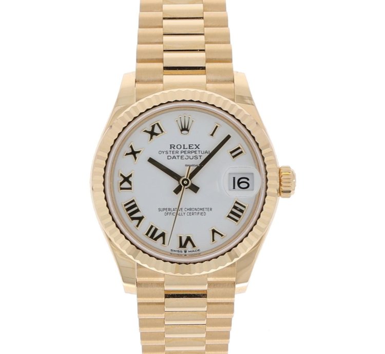Rolex Datejust 31 Ref 278278 Gold 18k White Roman Dial Unworn Full Set 2022
