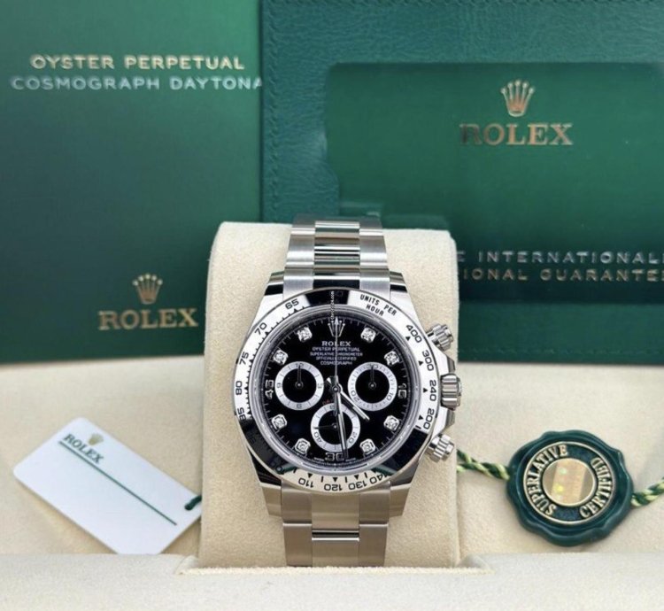 Rolex Daytona 116509 2023 Neu Schwarz Diamant Black Diamond Full Set
