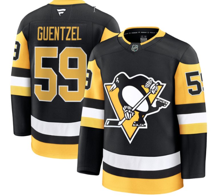 Jake Guentzel Jersey 59 Pittsburgh Penguins 2025 Premium All Stitched