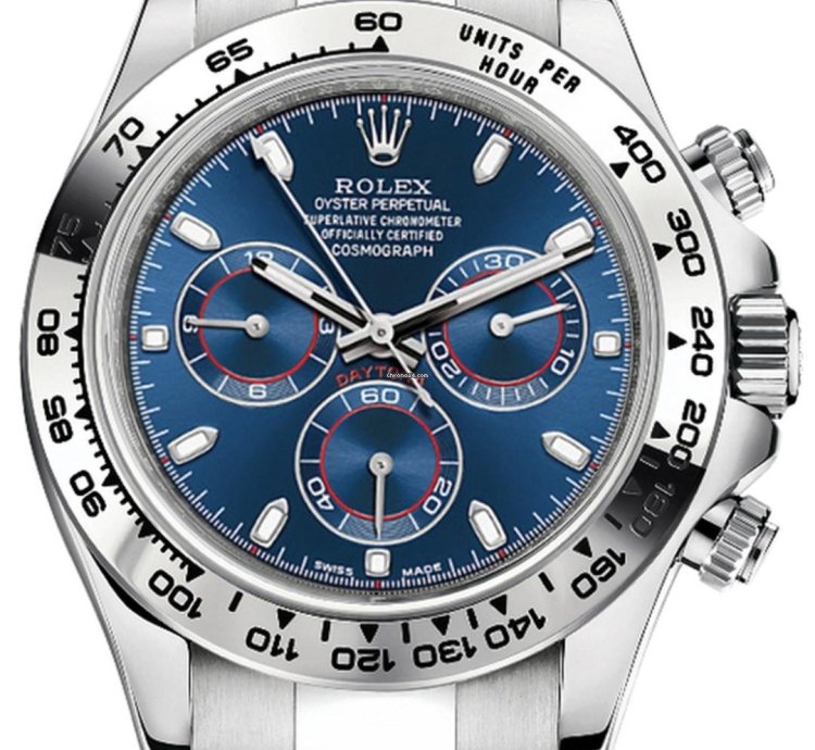 Rolex Daytona 116509 Cosmograph Daytona White Gold Blue Dial 40mm