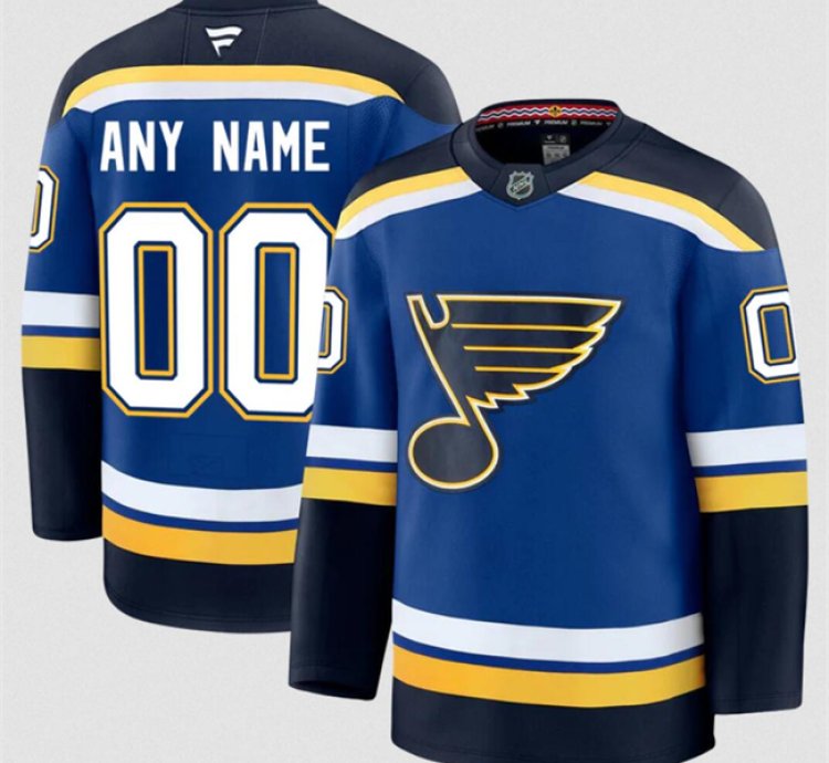 Mens Custom St Louis Blues Jersey Name Number 2025 Home Blue
