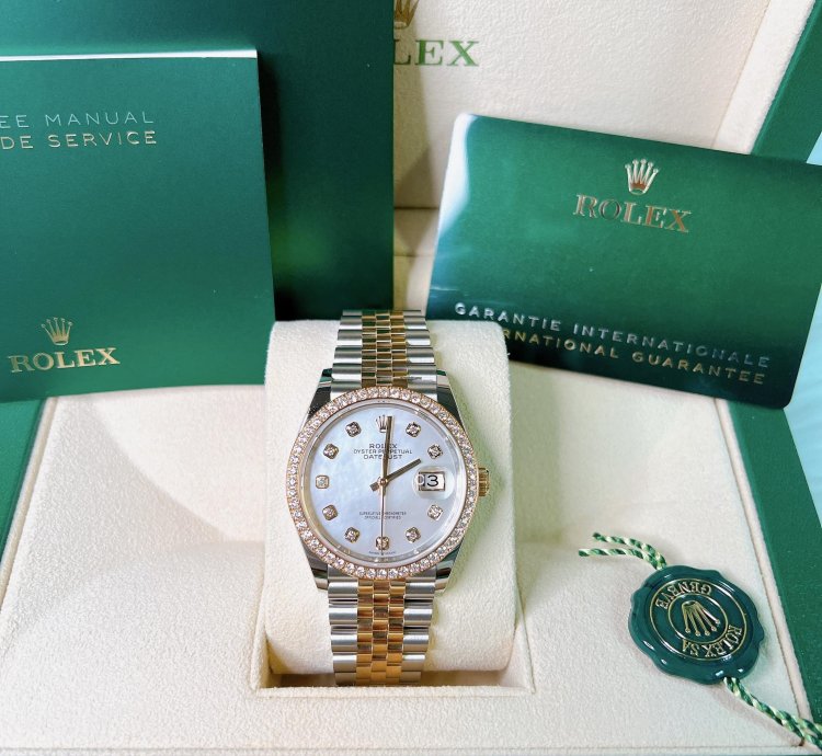 Rolex Datejust 36 2025 New Yellow Gold Two Tone Diamond Mop Mother Of Pearl Jubilee