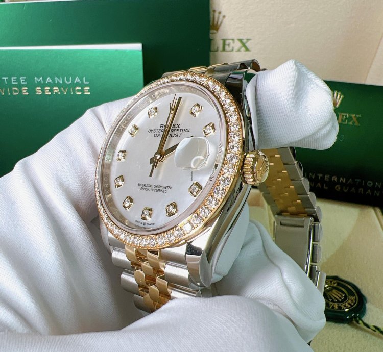 Rolex Datejust 36 2025 New Yellow Gold Two Tone Diamond Mop Mother Of Pearl Jubilee