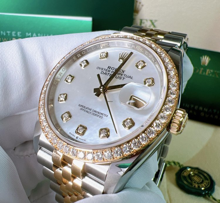 Rolex Datejust 36 2025 New Yellow Gold Two Tone Diamond Mop Mother Of Pearl Jubilee