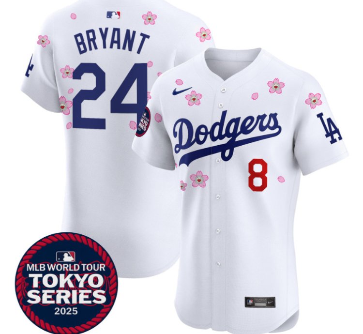 Kobe Bryant Jersey Dodgers Tokyo Series 2025 Vapor Premier Elite Stitched White