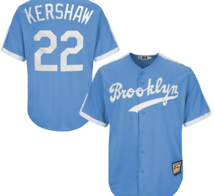 Brooklyn Dodgers Clayton Kershaw Blue Throwback Jersey