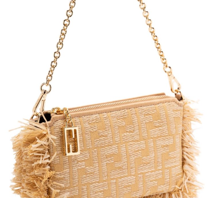 Fendi Baguette Fringe Detail Clutch Bag