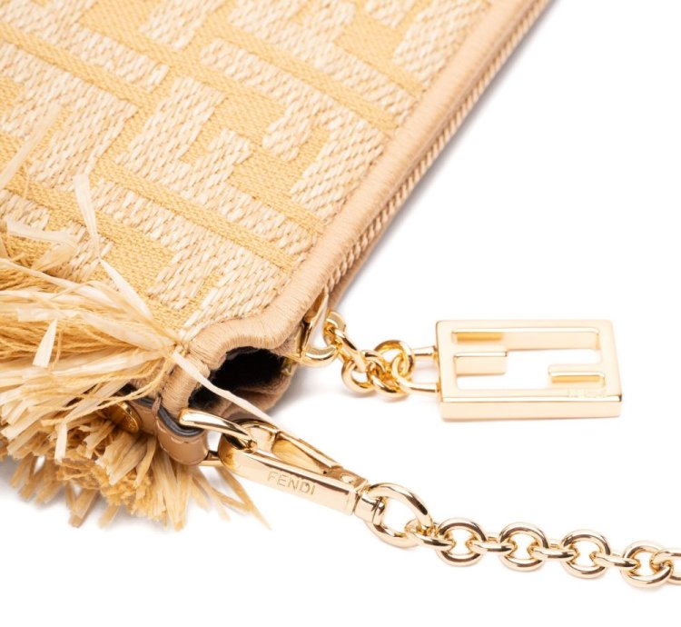 Fendi Baguette Fringe Detail Clutch Bag