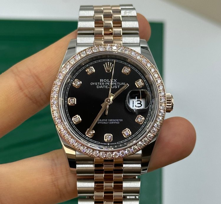 Rolex Datejust 36 126281rbr Black Diamonds Dial Jubilee