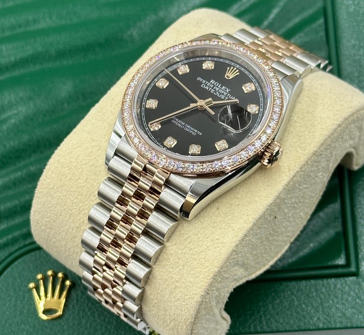 Rolex Datejust 36 126281rbr Black Diamonds Dial Jubilee