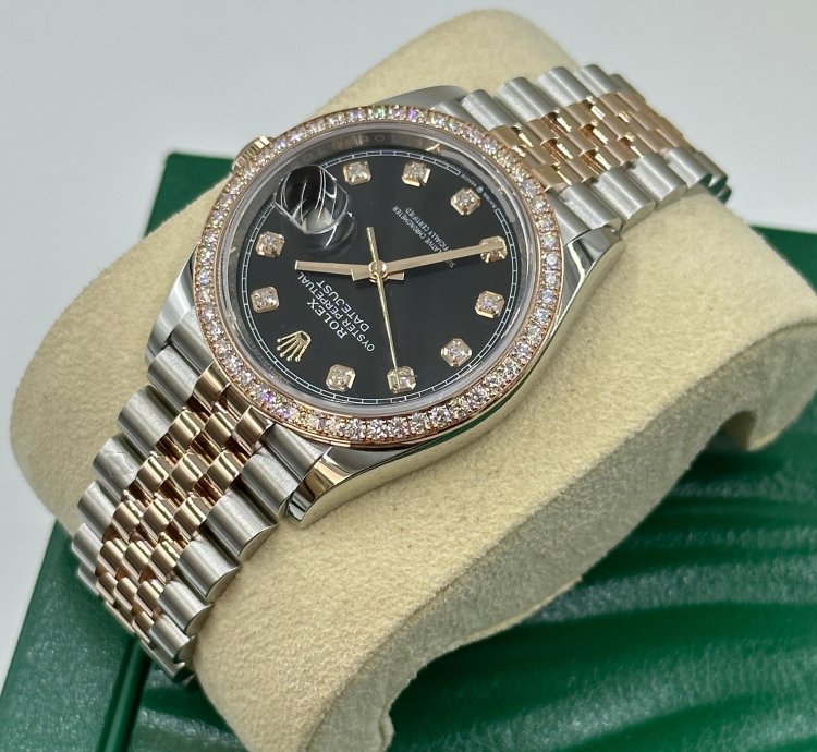 Rolex Datejust 36 126281rbr Black Diamonds Dial Jubilee