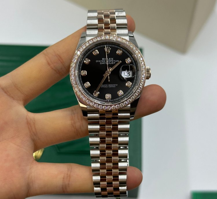 Rolex Datejust 36 126281rbr Black Diamonds Dial Jubilee