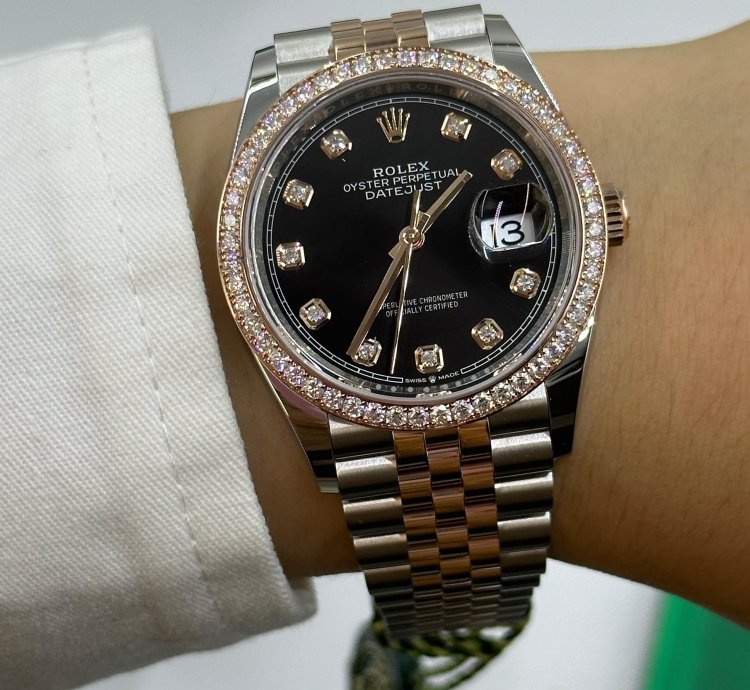 Rolex Datejust 36 126281rbr Black Diamonds Dial Jubilee