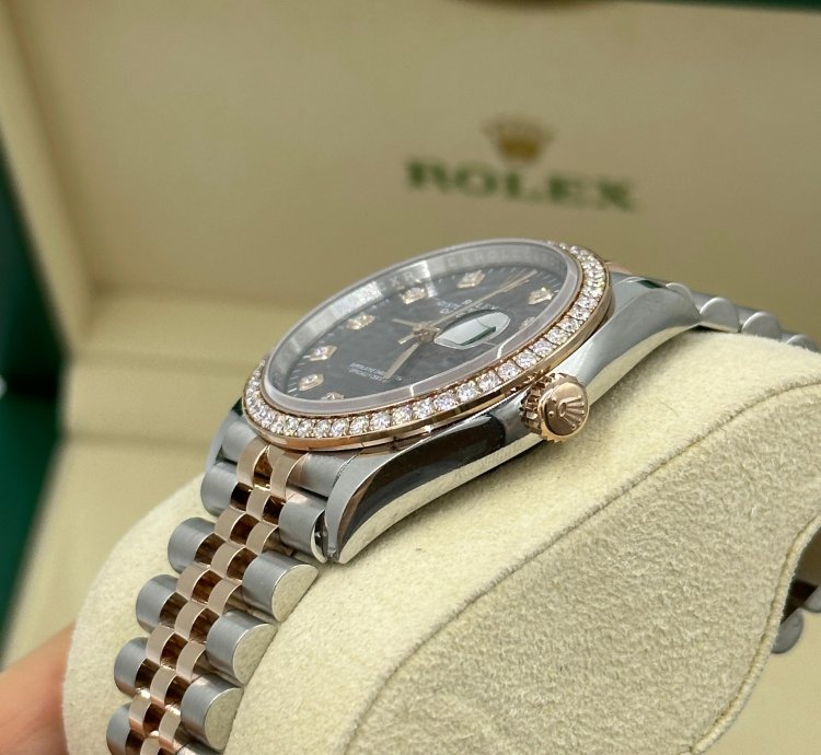 Rolex Datejust 36 126281rbr Grey Fluted Diamonds Dial Jubilee