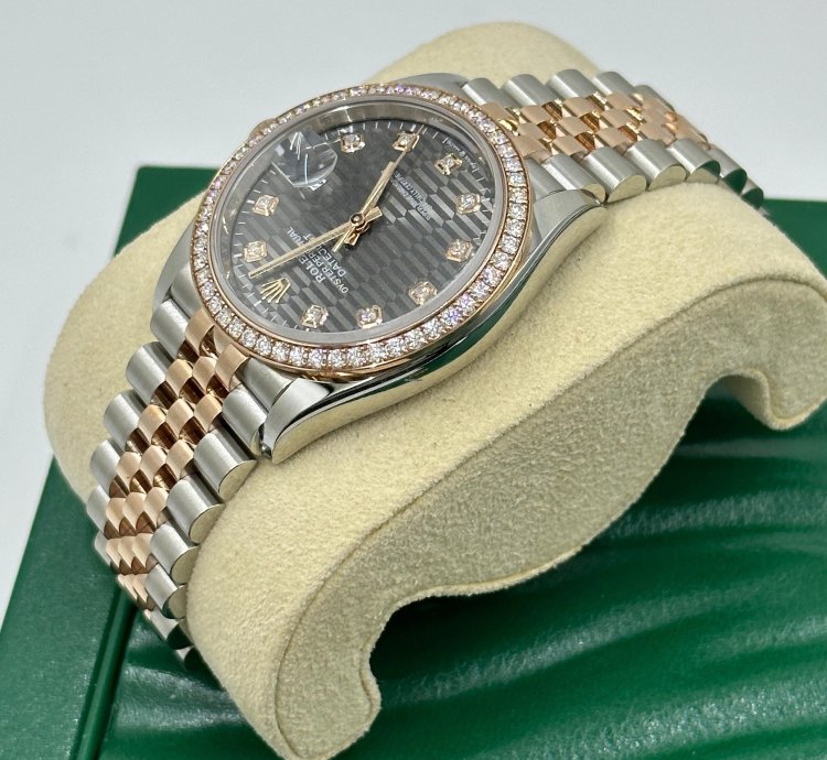 Rolex Datejust 36 126281rbr Grey Fluted Diamonds Dial Jubilee
