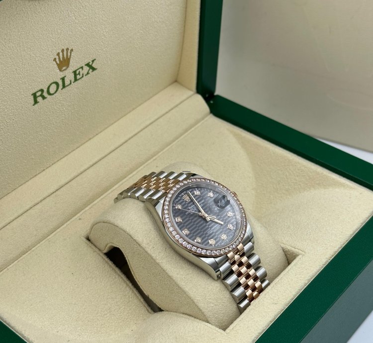 Rolex Datejust 36 126281rbr Grey Fluted Diamonds Dial Jubilee
