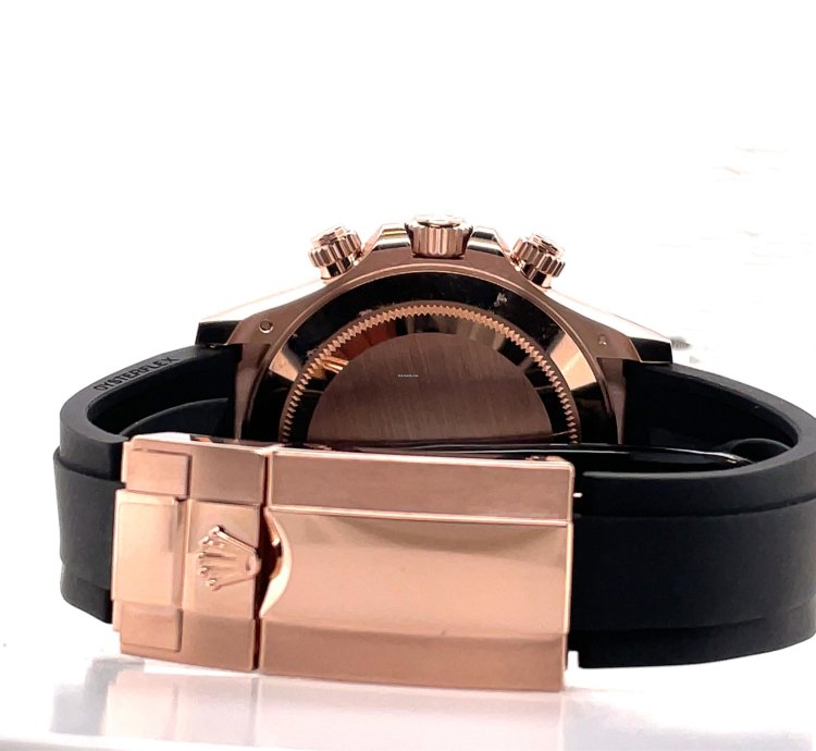 Rolex Daytona 116515 18k Rose Gold Chocolate Oysterflex Box Papers New
