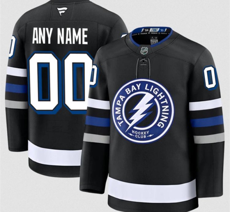 Mens Custom Tampa Bay Lightning Jersey Name Number 2025 Alternate Black