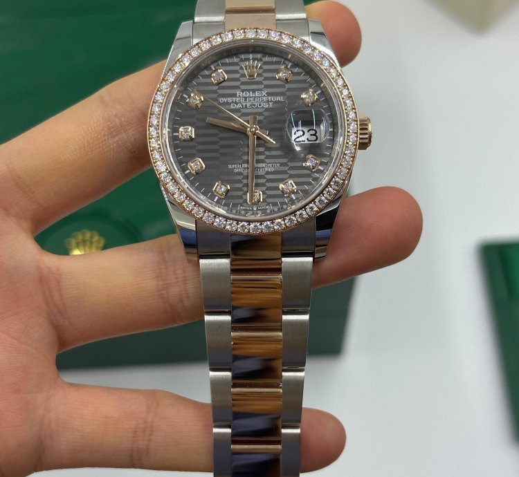 Rolex Datejust 36 126281rbr Grey Fluted Diamonds Dial Oys