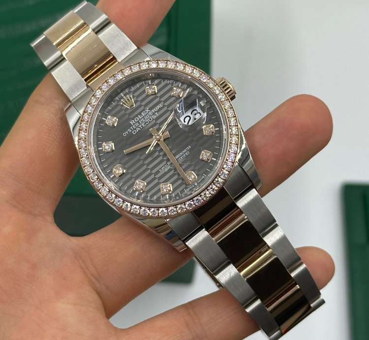 Rolex Datejust 36 126281rbr Grey Fluted Diamonds Dial Oys