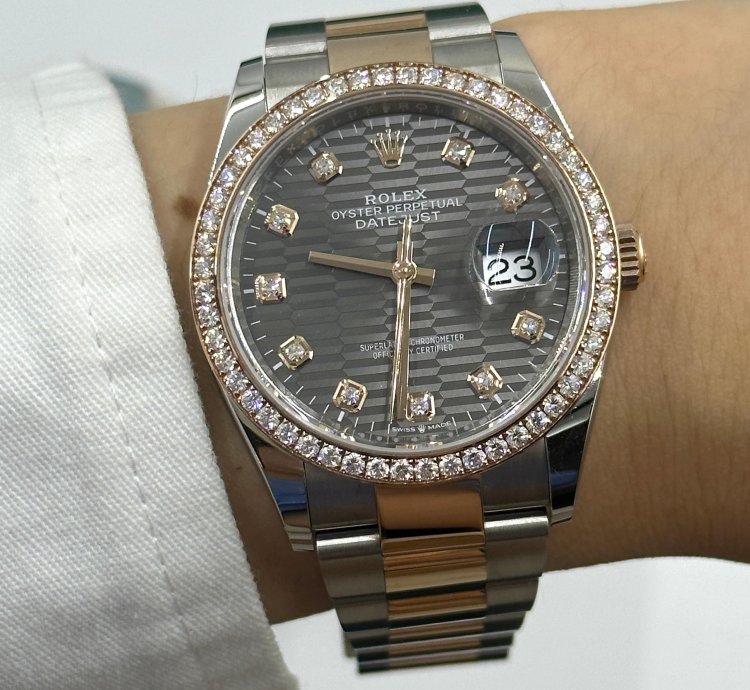 Rolex Datejust 36 126281rbr Grey Fluted Diamonds Dial Oys