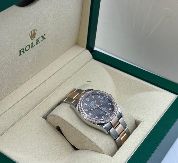 Rolex Datejust 36 126281rbr Grey Fluted Diamonds Dial Oys