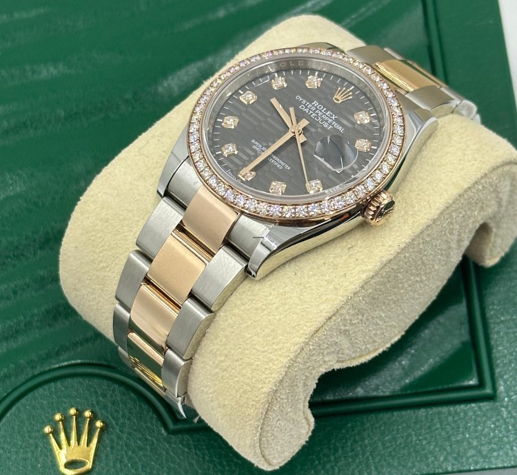 Rolex Datejust 36 126281rbr Grey Fluted Diamonds Oys