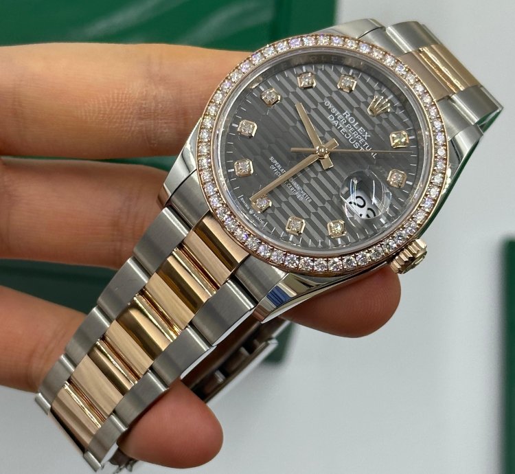 Rolex Datejust 36 126281rbr Grey Fluted Diamonds Oys
