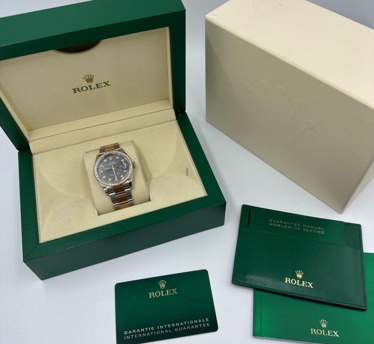Rolex Datejust 36 126281rbr Grey Fluted Diamonds Oys