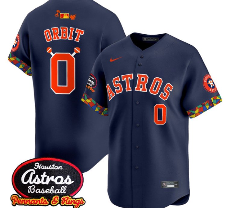 Orbit Jersey 0 Houston Astros X El Tiempo Cantina Vapor Premier Limited Stitched Navy