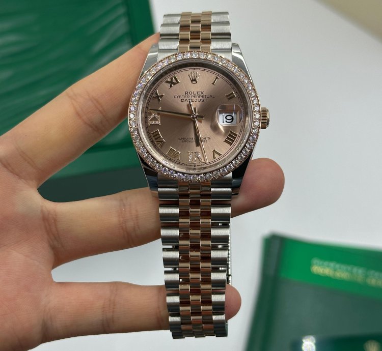 Rolex Datejust 36 126281rbr Ivix Pink Roman Dial Jubilee