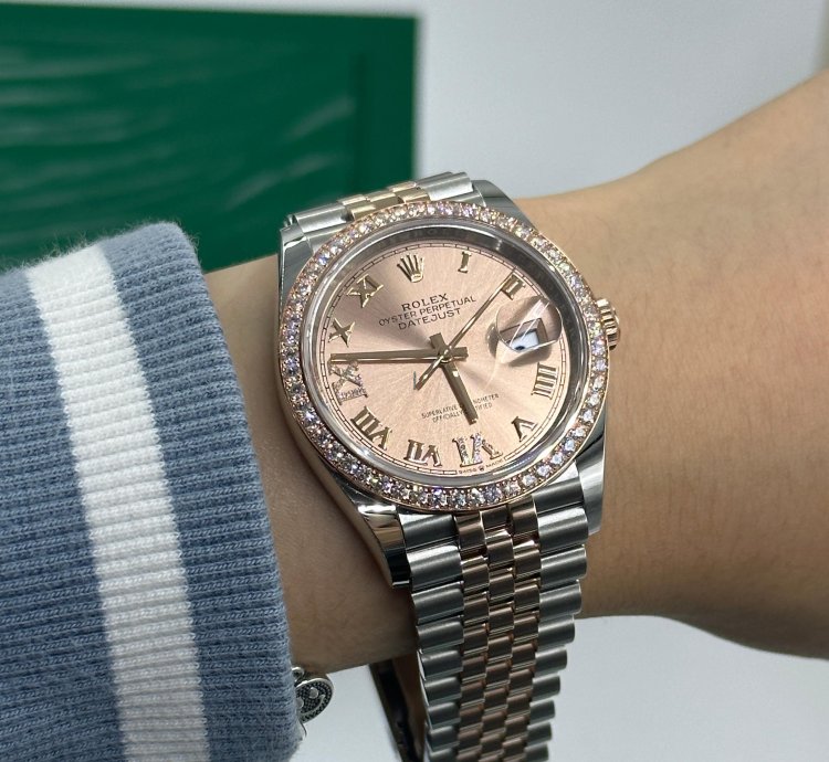Rolex Datejust 36 126281rbr Ivix Pink Roman Dial Jubilee