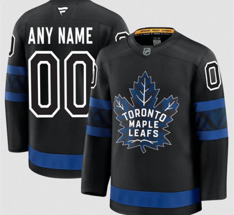 Mens Custom Toronto Maple Leafs Jersey Name Number 2025 Alternate Black