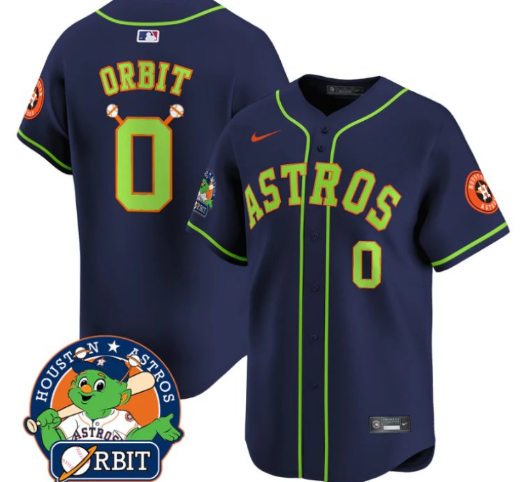 Orbit Jersey 0 Astros Orbit Patch Vapor Premier Limited V2 Stitched Navy