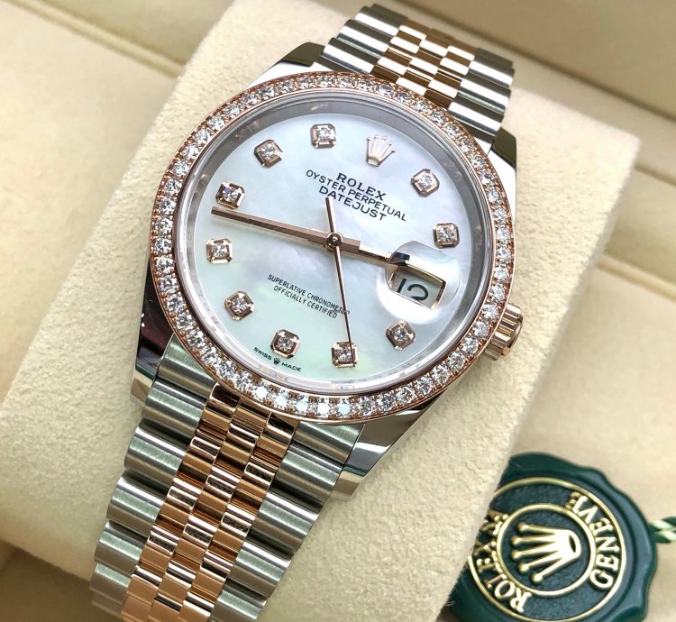 Rolex Datejust 36 126281rbr Ng White Mother Of Pearl Diamond Dial Jubilee