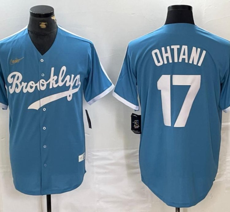 Brooklyn Dodgers Shohei Ohtani Light Blue Throwback Jersey