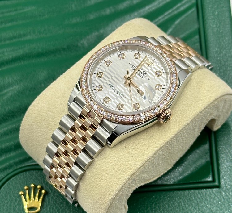 Rolex Datejust 36 126281rbr Silver Fluted Diamonds Dial Dial Jubilee