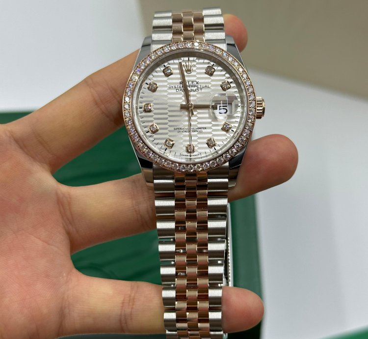Rolex Datejust 36 126281rbr Silver Fluted Diamonds Dial Dial Jubilee