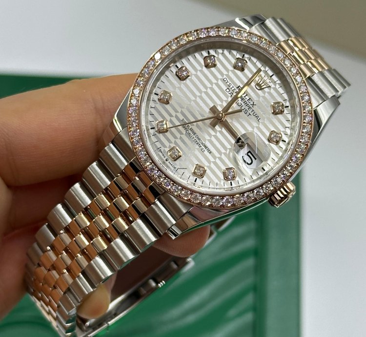 Rolex Datejust 36 126281rbr Silver Fluted Diamonds Dial Dial Jubilee