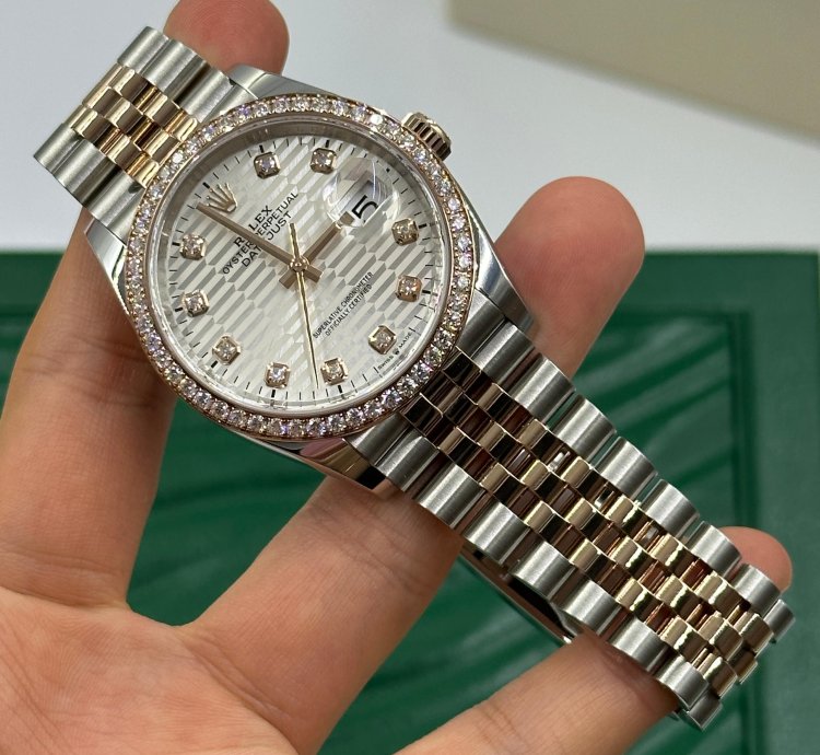 Rolex Datejust 36 126281rbr Silver Fluted Diamonds Dial Dial Jubilee