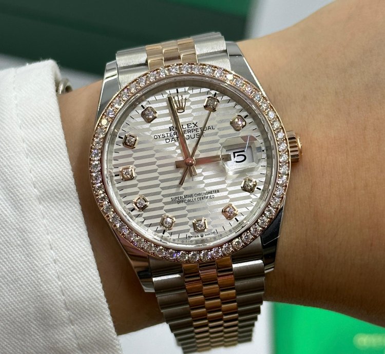 Rolex Datejust 36 126281rbr Silver Fluted Diamonds Dial Dial Jubilee