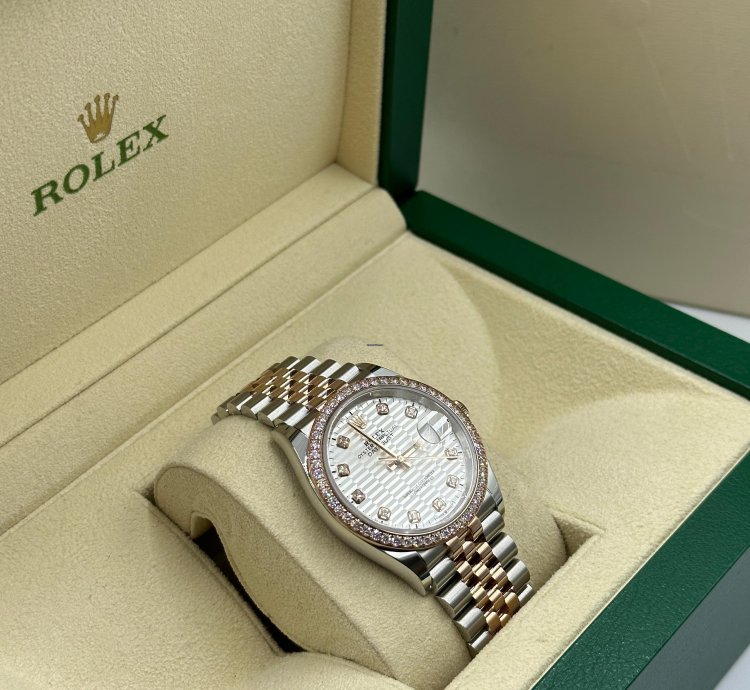 Rolex Datejust 36 126281rbr Silver Fluted Diamonds Dial Dial Jubilee