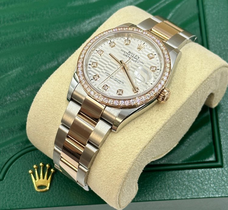 Rolex Datejust 36 126281rbr Silver Fluted Diamonds Dial Oyster