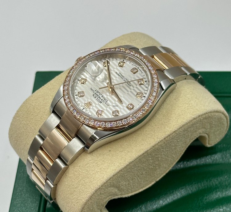 Rolex Datejust 36 126281rbr Silver Fluted Diamonds Dial Oyster