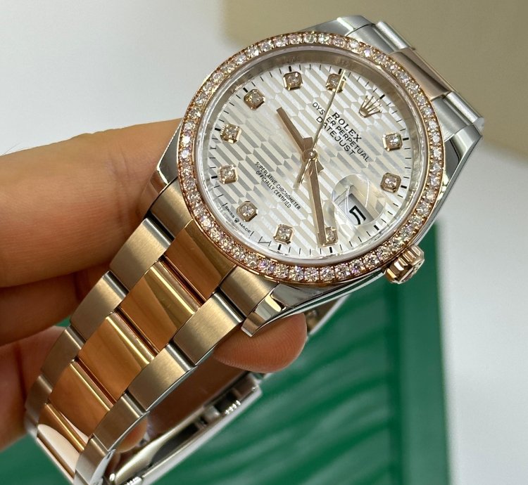 Rolex Datejust 36 126281rbr Silver Fluted Diamonds Dial Oyster