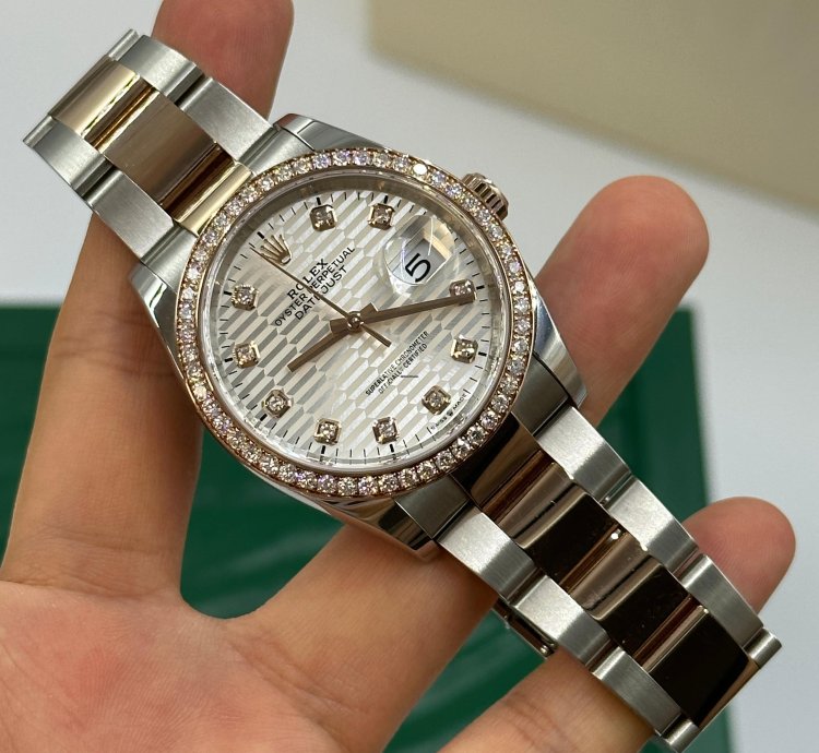 Rolex Datejust 36 126281rbr Silver Fluted Diamonds Dial Oyster