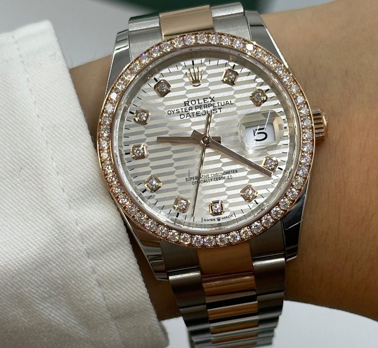 Rolex Datejust 36 126281rbr Silver Fluted Diamonds Dial Oyster