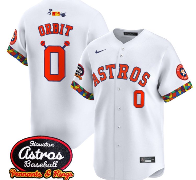 Orbit Jersey 0 Houston Astros X El Tiempo Cantina Vapor Premier Limited Stitched White